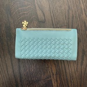 Blue leather wallet
